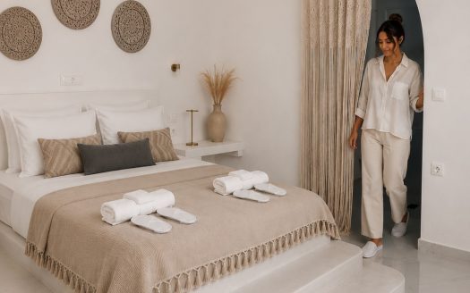 Zafferano Suites | Sunset Suite | Castle & Wind Mills View